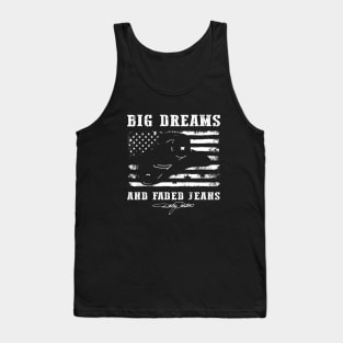 Distressed American Flag Big Dreams and Faded Jeans Tank Top